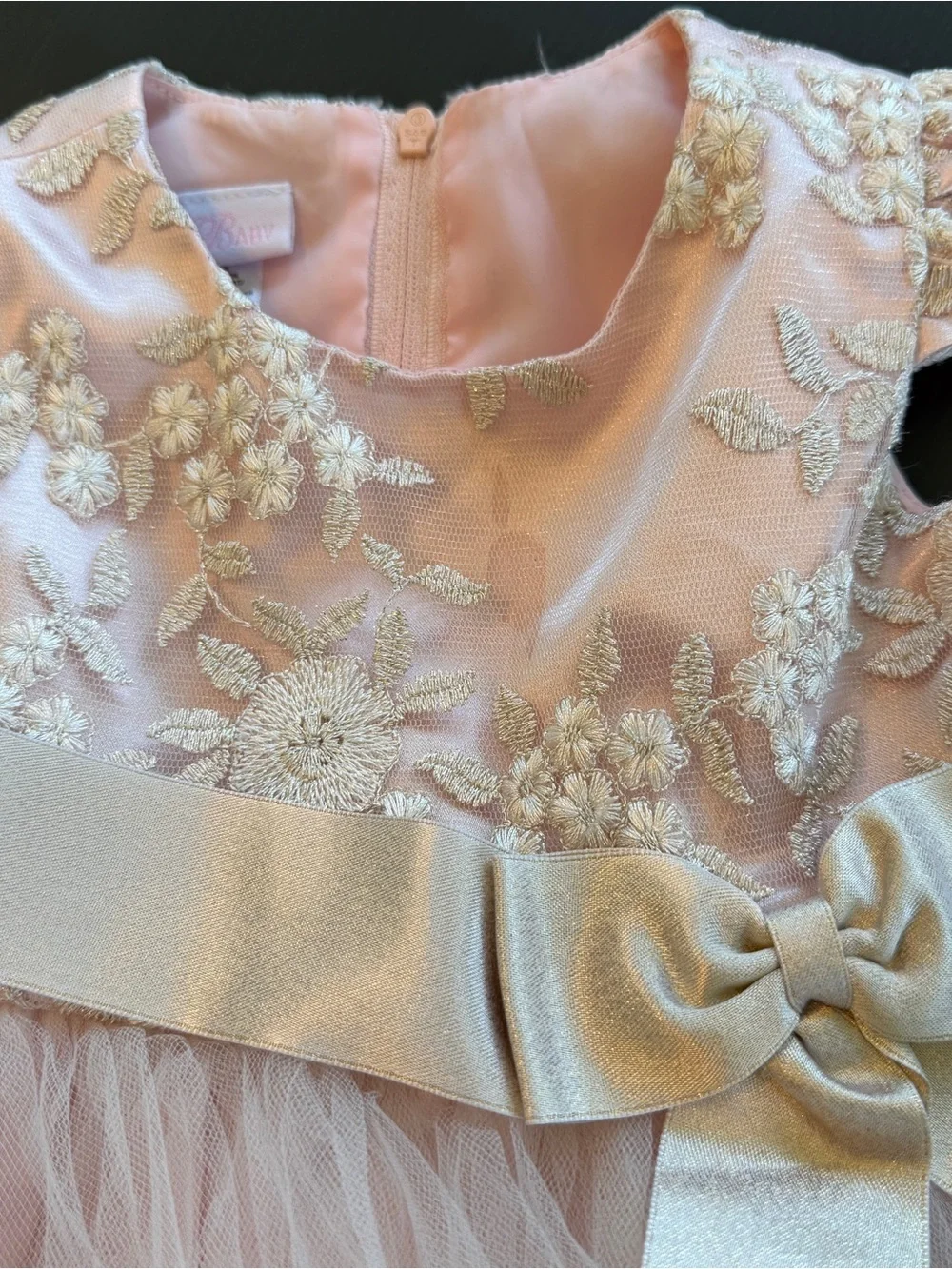 Bonnie Baby Pink and Cream Formal Dress Sz 18M